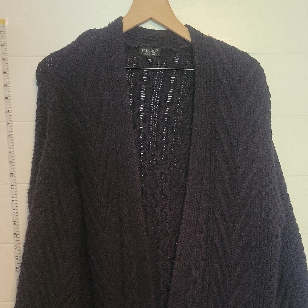 Topshop Navy Knit Cardigan